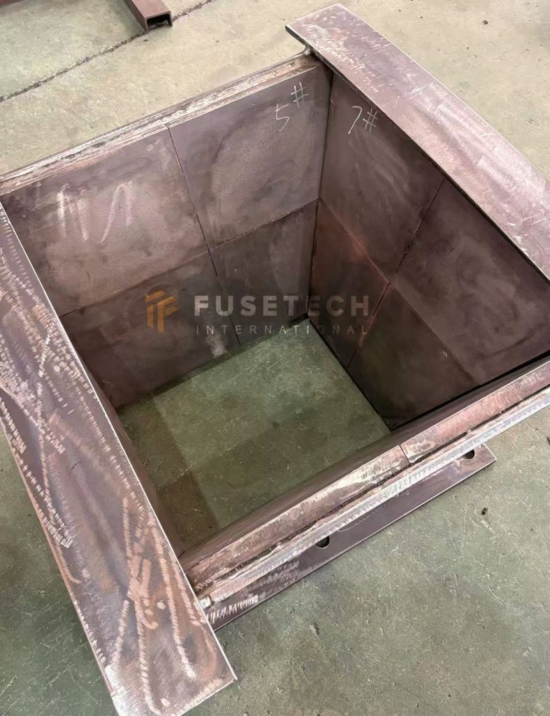 Hardfaced Steel Plate used in mining chutes and hoppers to reduce premature liner wear